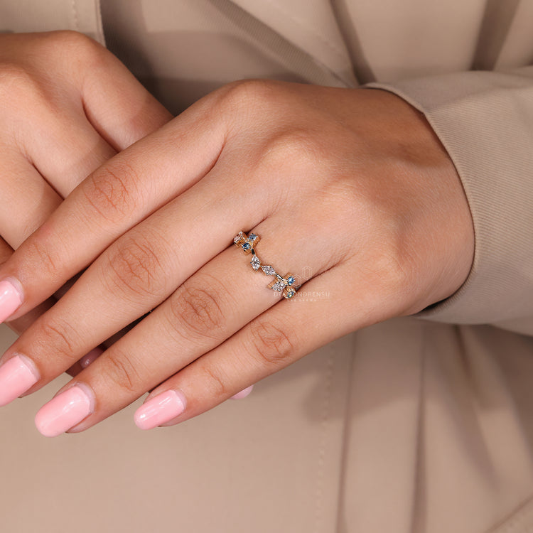 Custom diamond band made as a yellow gold wedding band.