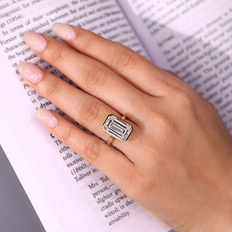 Bezel set diamond solitaire ring.