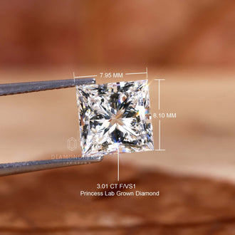 Lab grown princess cut diamond is great for handmade jewelry gifts.