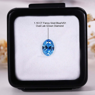 IGI Certified lab grown loose diamond oval cut blue diamond