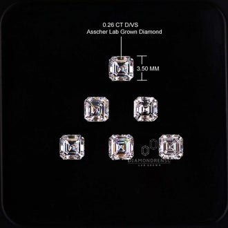 Asscher cut sold as lab grown diamonds loose for buyers.