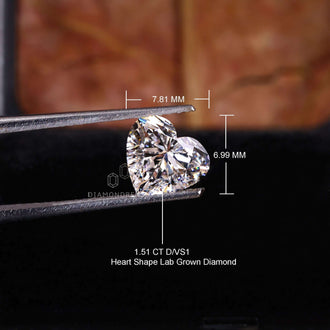 1.51 carat heart diamond can be set in engagement rings or pendants.