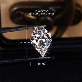 1.70 carat Spear Cut diamond crafted for custom pendant or bracelet.