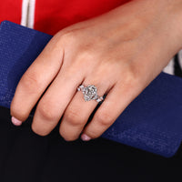Handmade nature inspired ring with six prong setting.