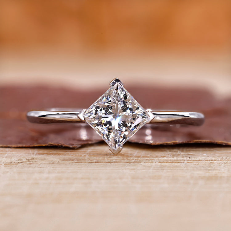Solitaire diamond ring features one stunning center stone.