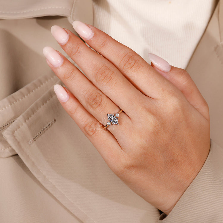 Yellow gold ring featuring a marquise diamond, perfect for those who appreciate a warm, classic tone in their jewelry.