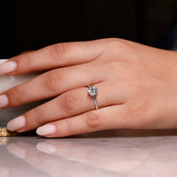 Solitaire ring with a tapered shank, offering sleek comfort and a minimalist design for daily wear.
