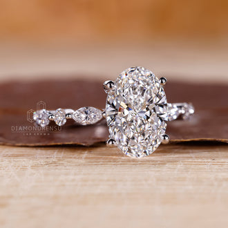 Four prong engagement ring with a classic round cut diamond.