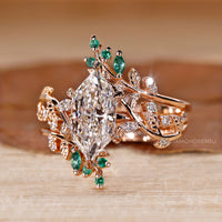 Round side stones paired with a ring enhancer.