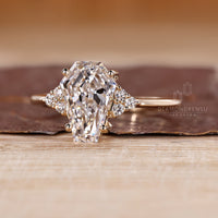 Diamondrensu coffin ring with lab grown diamond center stone.