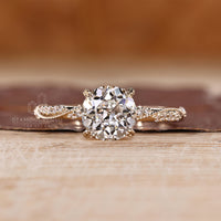 Lab grown Vintage Diamond Ring with marquise and round hidden stones.