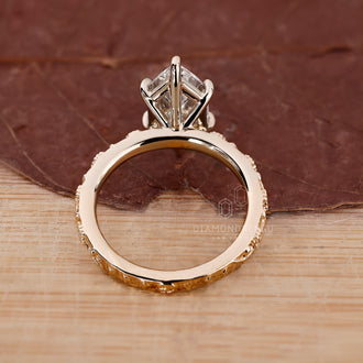 Buy diamond ring featuring a marquise diamond set in a 6-claw prong setting for added security.