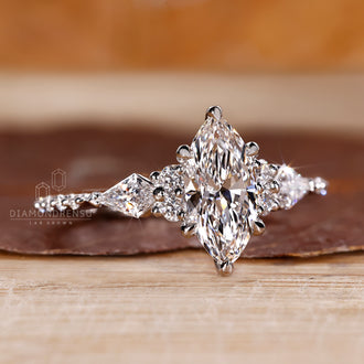 White gold marquise diamond engagement ring.