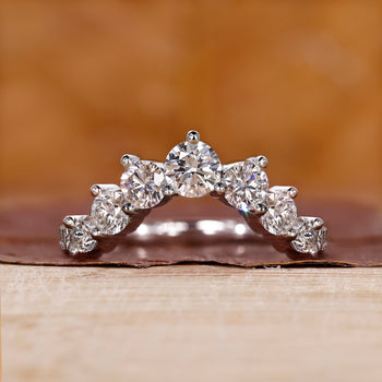 U Shaped Wedding Band with smooth contour in a graceful finish.