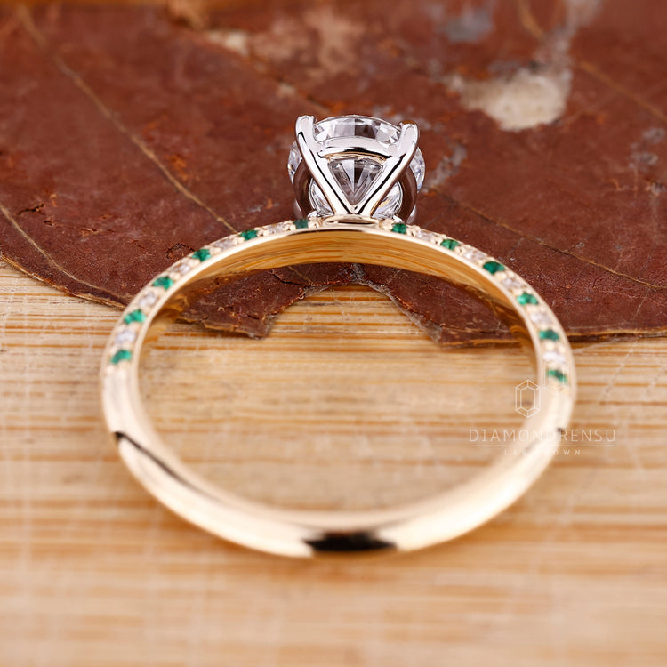 Lab Grown Diamond set in a custom engagement ring with a double diamond eternity design.