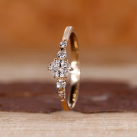 Custom Engagement Ring with lab grown diamonds and unique style.