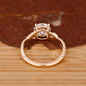 IGI certified diamond in yellow gold ring finish.