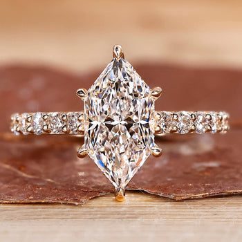 Dutch marquise ring with a long, pointed shape.