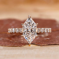 Dutch marquise ring with a long, pointed shape.