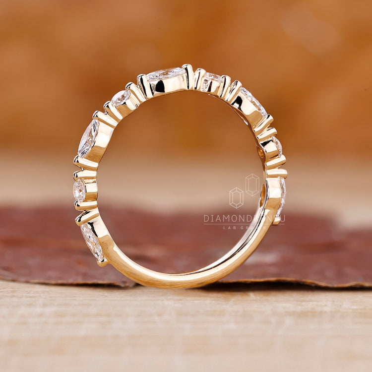 Handmade jewelry with a delicate half eternity design.