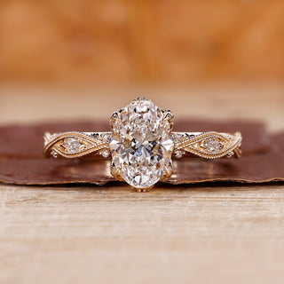 Vintage diamond engagement ring with intricate handmade details.