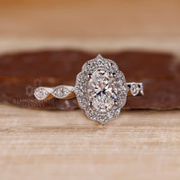 Vintage engagement ring with handmade detailing.