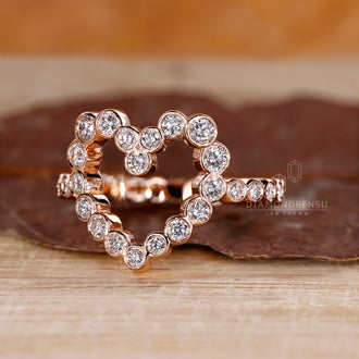 Custom diamond ring crafted in handmade jewelry style.
