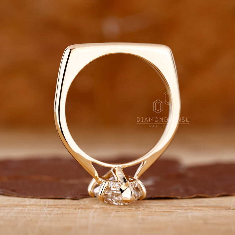 IGI certified round cut halo engagement ring.