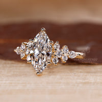 Basket-style yellow gold engagement ring