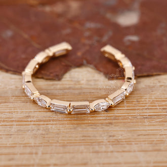 Diamondrensu wedding band crafted from lab grown stones.