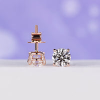 Rose Gold Stud Earrings 1.60 TCW - Round Diamond