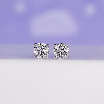 White Gold Earring 0.50 TCW - Round Cut Diamonds