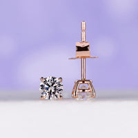 Rose Gold Stud Earrings 0.50 TCW in Round Cut