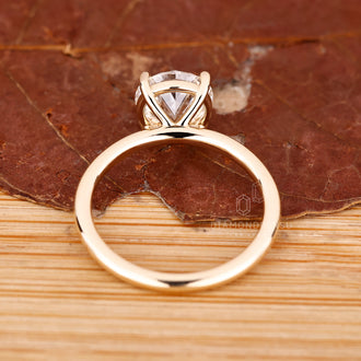 Custom solitaire old European cut engagement ring.
