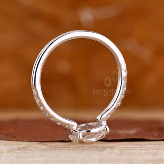 Lab Grown Diamond rose cut engagement ring with white gold and prong.