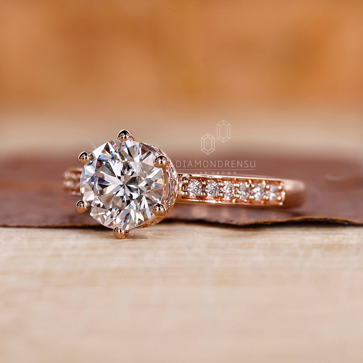A hidden halo diamond ring with elegant sparkle