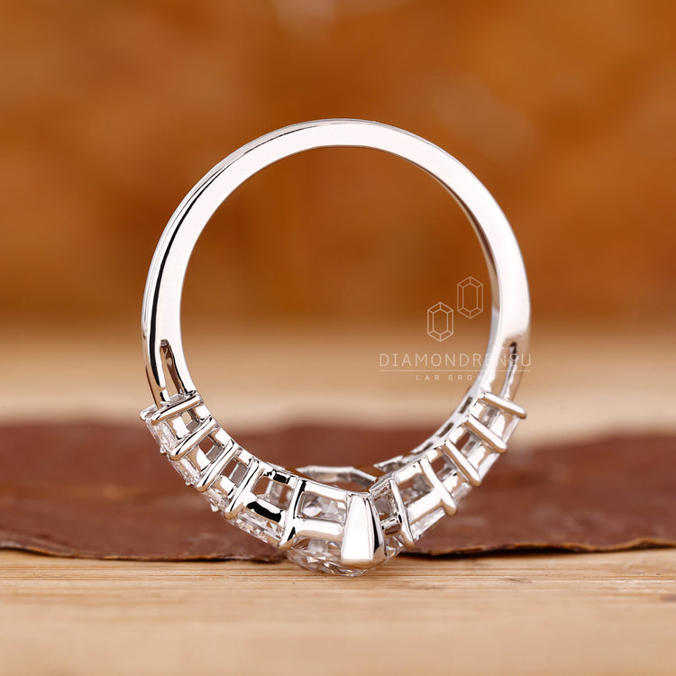 Lab grown diamond Dutch marquise engagement ring by Diamondrensu