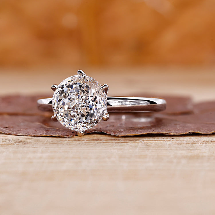 Portuguese cut ring featuring a brilliant diamond design.