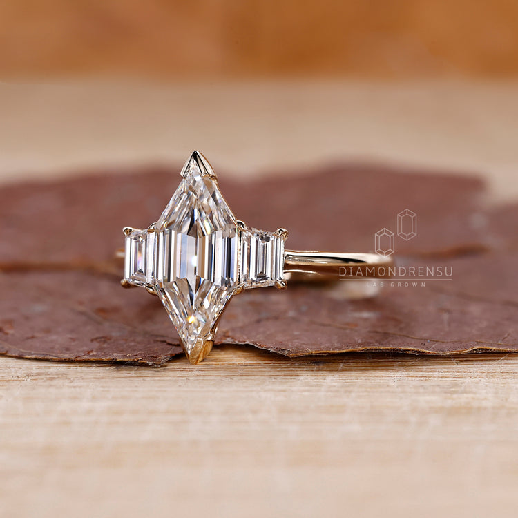 Yellow gold engagement ring crafted with fine details.