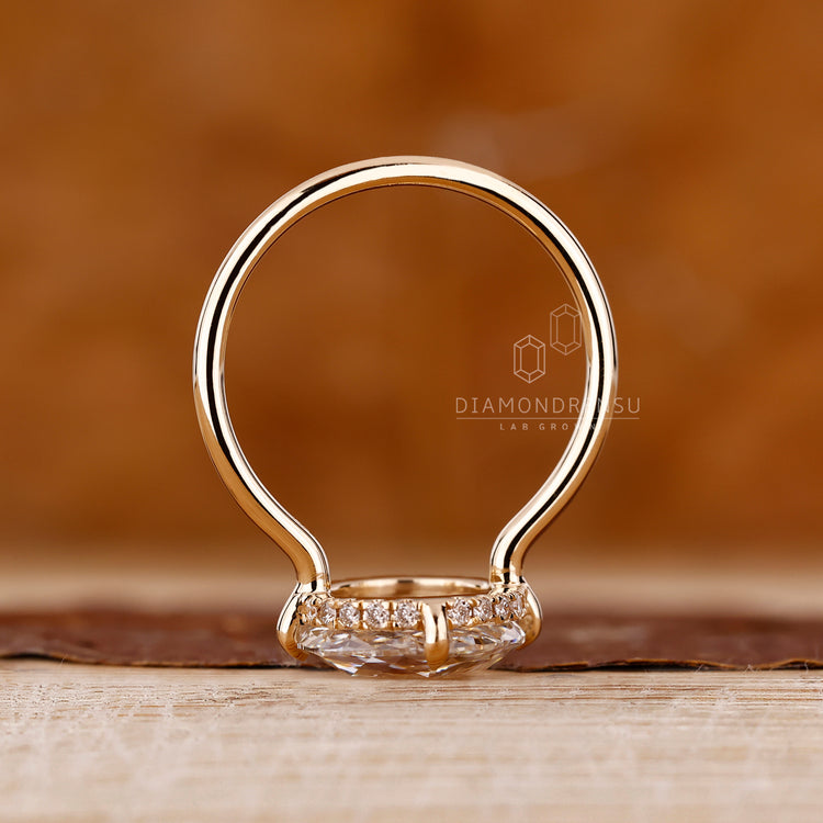 Handmade rose cut engagement ring