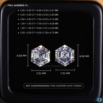 Diamondresnu Moissanite Stone in Hexagon Step Cut.