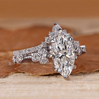 Pear and round band pairs with the chevron.