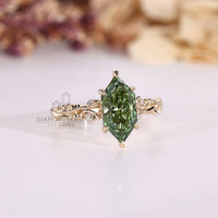 IGI certified Dutch marquise ring with round side stone details.