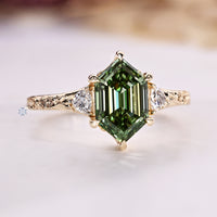 Art Deco hexagon shape diamond ring.