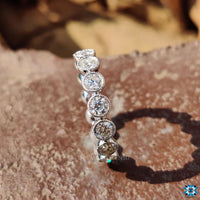 Simple wedding band with a sleek and elegant design.