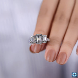 Cathedral setting ring with elegant design.