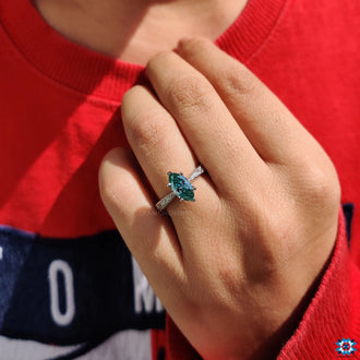 Moissanite solitaire ring designed for a bold and simple look.