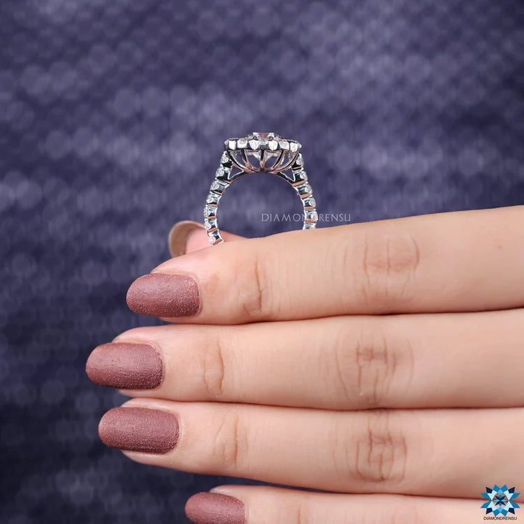 Gorgeous halo engagement ring with intricate details