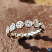 Milgrain setting on a classic wedding band for added texture.