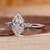 Sophisticated Dutch marquise cut diamond ring for a unique style.